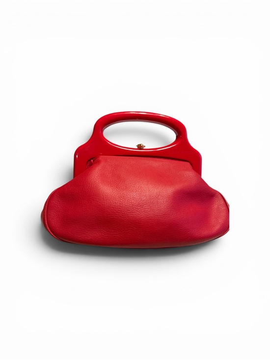 Sonia Rykiel Handbags - Vintage Sonia Rykiel Red Handheld Leather Kisslock Pouch/Clutch